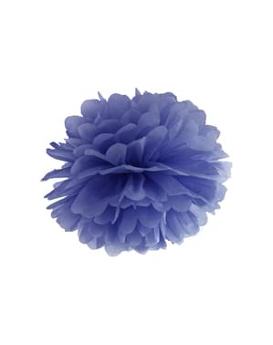 Kertas pom-pom dekoratif berwarna biru tua berukuran 35 cm