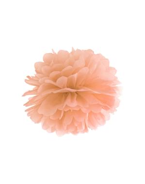 Decorative paper pom-pom in light orange measuring 35 cm