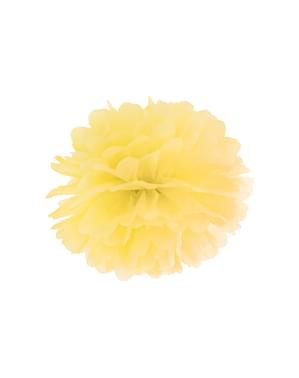 Kertas pom-pom dekoratif berwarna kuning berukuran 35 cm