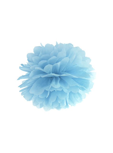 Pompon bleu de 35 cm en papier