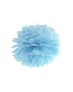 Decorative paper pom-pom in blue measuring 35 cm