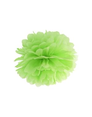 Dekorativ papir pom-pom i grøn, der måler 35 cm