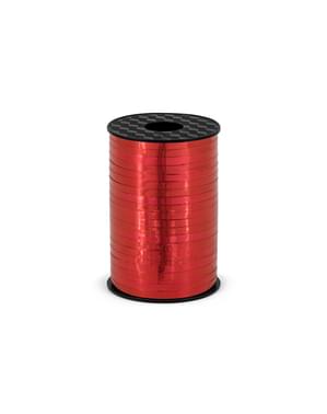 Pita merah metalik terbuat dari plastik berukuran 5 mm