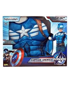 Kit costume Capitan America muscoloso bambino