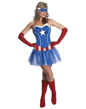 Naisten Kapteeni Amerikka Marvel klassikkoasu