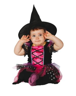 Bebekler küçük pembe cadı kostümü