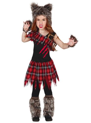 Fato de lobo escocês para menina