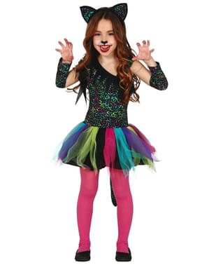 Regnbuefarvet leopardkostume til piger