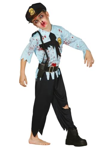 Fato de polícia zombie para menino