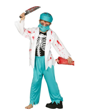 Çocuk zombi doktor kostümü