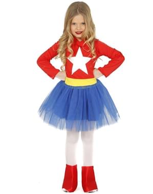 Amerikanische Heldin Kostüm für Mädchen