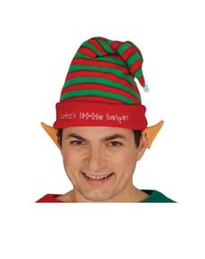Gorro de elfo às riscas para adulto