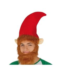Gorro de elfo com barba para adulto