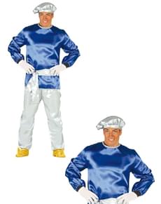 Hvit kongelig tjener (page) kostyme til voksen