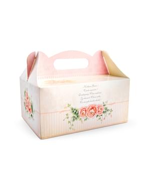10 pudełek na ciasto różowe z napisem – First Communion