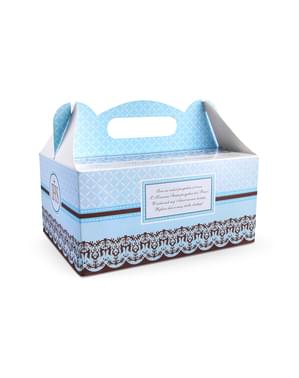 11 pudełek na ciasto niebieskie z nadrukiem i napisem – First Communion