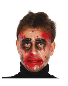 Masque transparent visage en sang homme