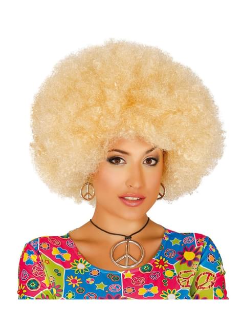 Perruque afro blonde pour déguisement