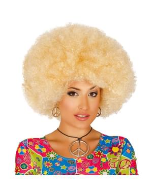 Pruik afro blond voor vrouw