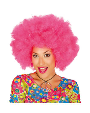 Womens pink Afro wig
