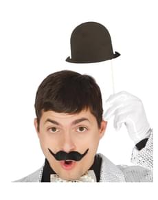 Conjunto de 6 chapéus-coco com pau