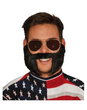 Mustasch med rockpolisonger