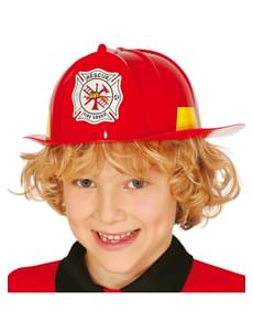 Capacete de bombeiro valente para menino