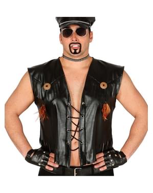 Chaleco de cuero negro