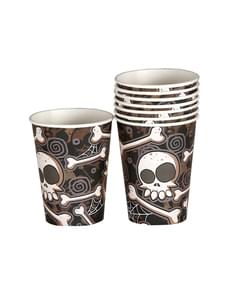Set of 8 Halloween skeleton cups