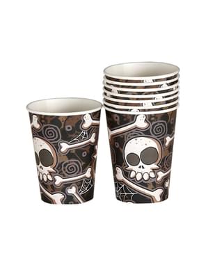 Sada halloweenských kelímků s motivem kostlivců