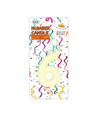 Vela fluorescente Nº 6 de 6 cm