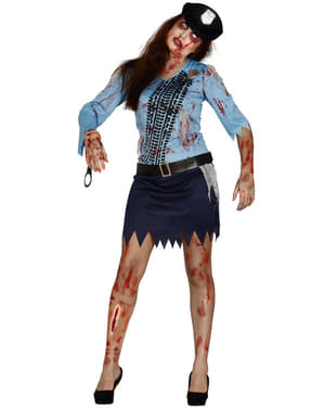 Kadın zombi polis kostüm