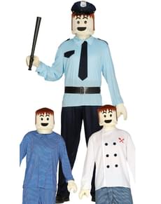 Conjunto cabeça e mãos de boneco