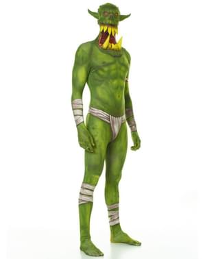 Morphsuit skræmmende grøn ork kostume til småbørn