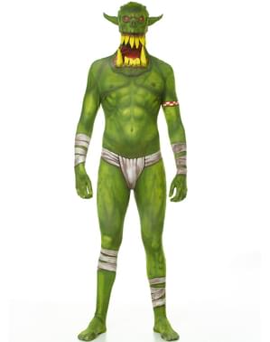 Disfraz de orco aterrador verde Morphsuit