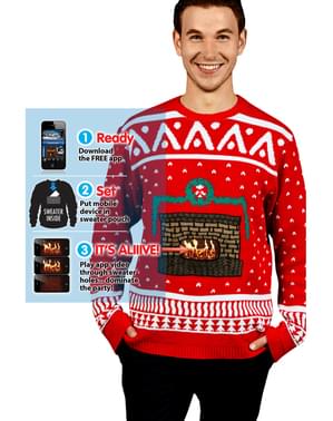 Pull de Noël Cheminée Digital Dudz