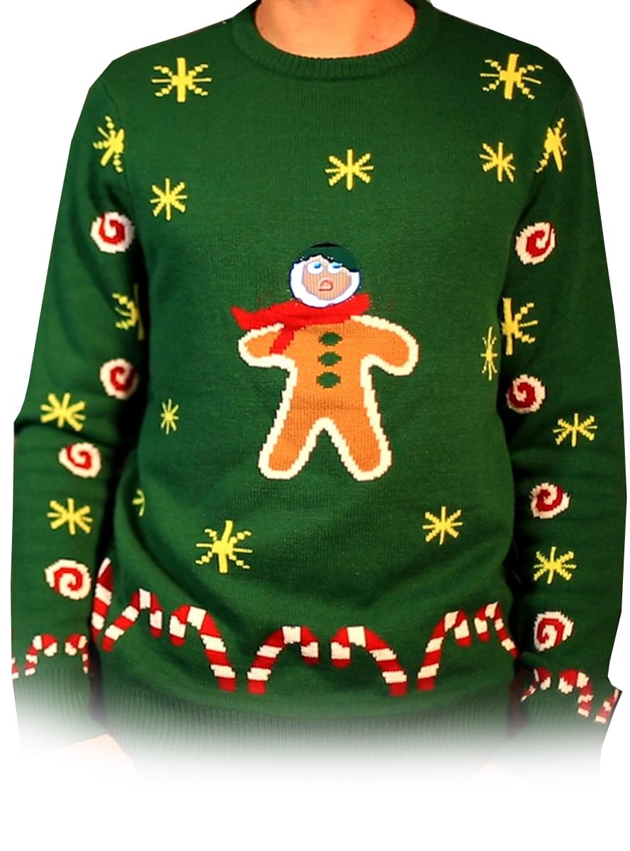 ジンジャーブレッドスナックニットクリスマスジャンパー