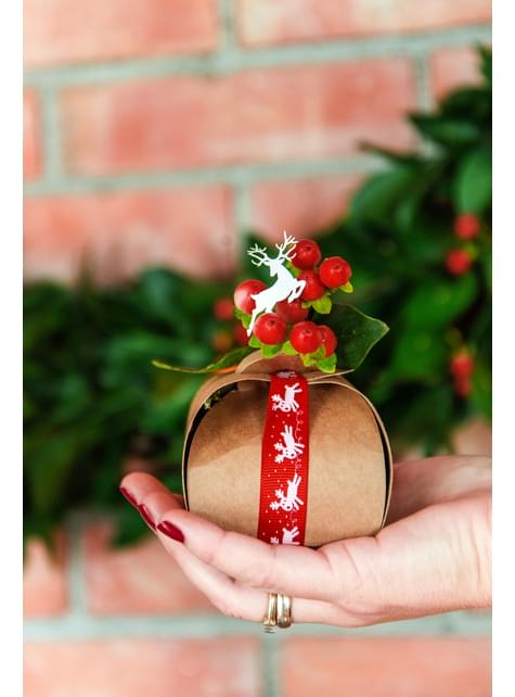 Set di 10 scatole regalo piccole quadrate di carta Kraft - Rustic Wedding