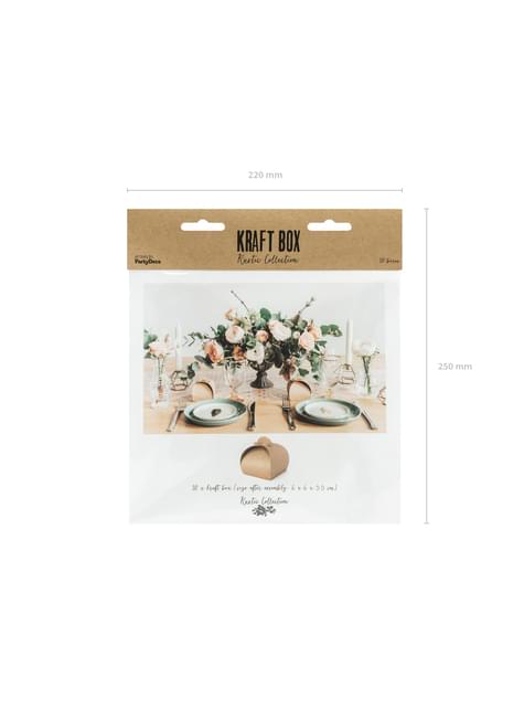 Set di 10 scatole regalo piccole quadrate di carta Kraft - Rustic Wedding