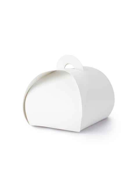 Set med 10 presentaskar vita - White & Gold Wedding