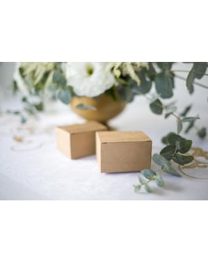Set dari 10 Kotak Favor Kraft Paper Square - Pernikahan Pedesaan