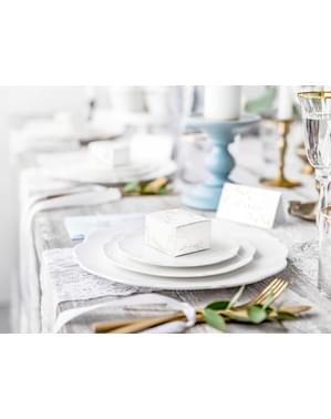 10 boîtes cadeaux blanches branches dorées