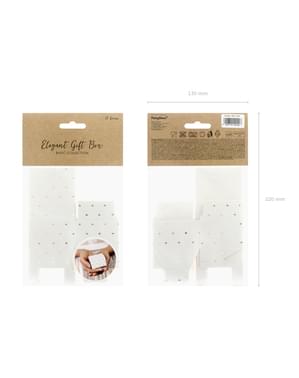 10 gift boxes in white with gold hearts