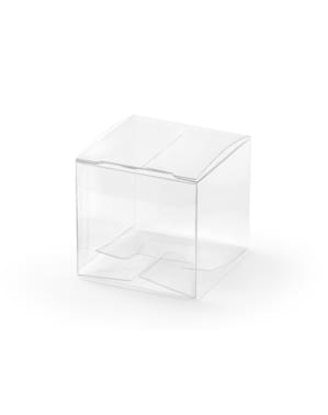 Set 10 kotak persegi transparan - Pernikahan Emas