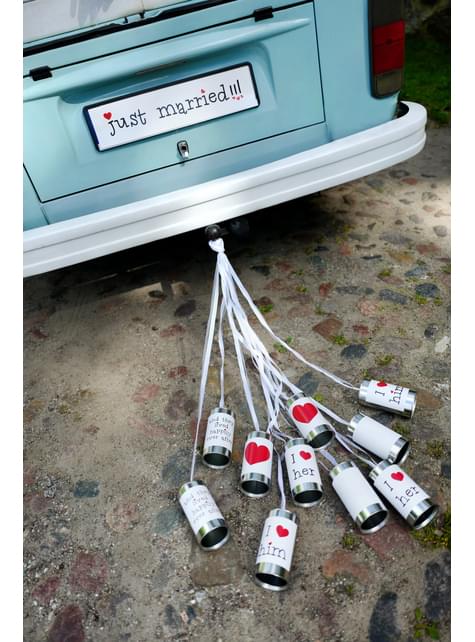 5結婚式の車の缶のセット