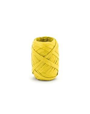 Pita dekoratif berwarna kuning berukuran 5 mm terbuat dari rafia