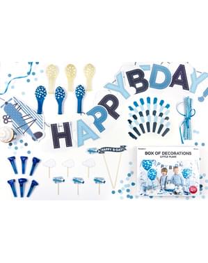 Fly og skyer Festdekorationssæt - Little Plane