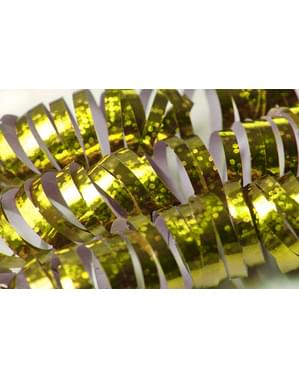 18 serpentinas holográficas doradas
