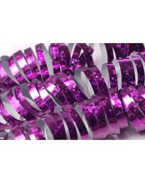 18 serpentinas holográficas roxas