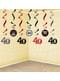 7 многоцветни висящи спирали „40“ – Milestone Birthday